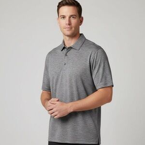 EUC Men's Greg Norman Play Dry Gray Polo Shirt, Large